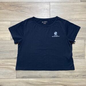 Beachbody Womens Team Beachbody‎ Coach Short Sleeved Cropped Top Large Black